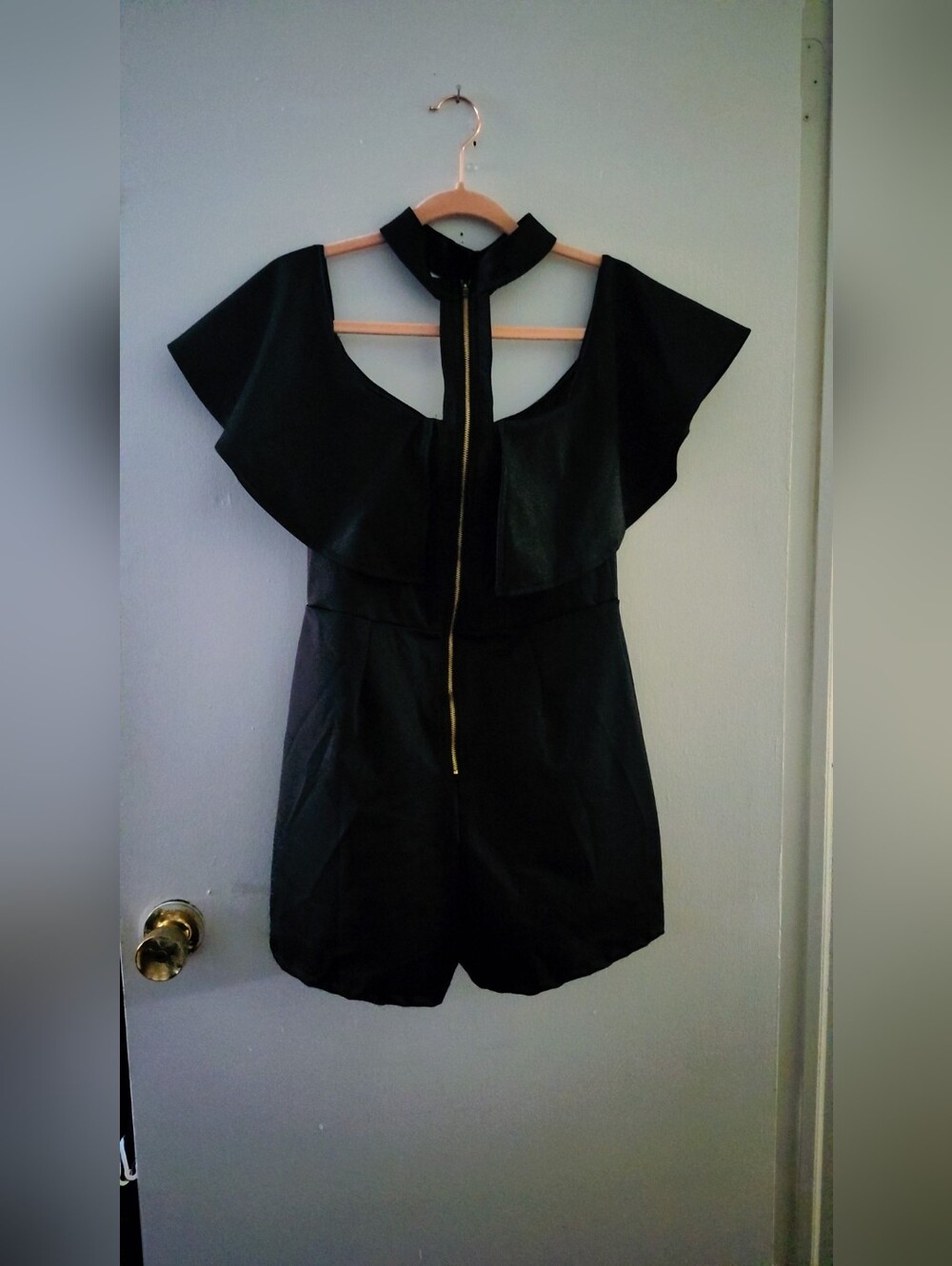 Love Nation Black Off-Shoulder Ruffle Romper - Picture 6 of 6